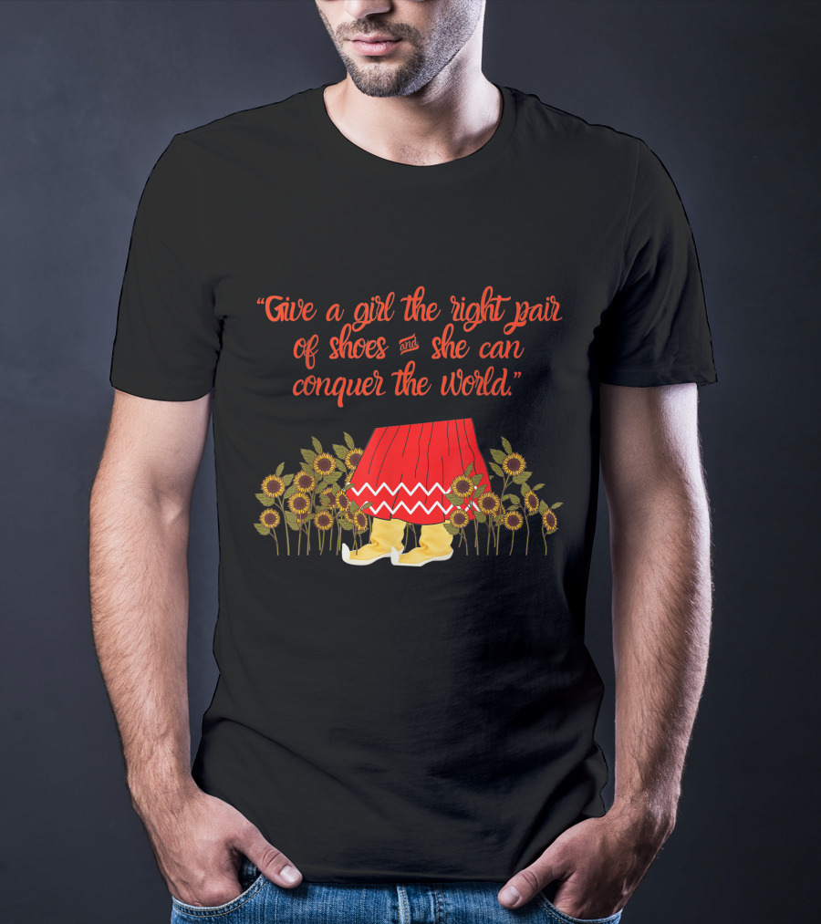 Give A Girl The Right Pair Of Shoes And She Can Conquer The World Apache Moccasin T-Shirt
