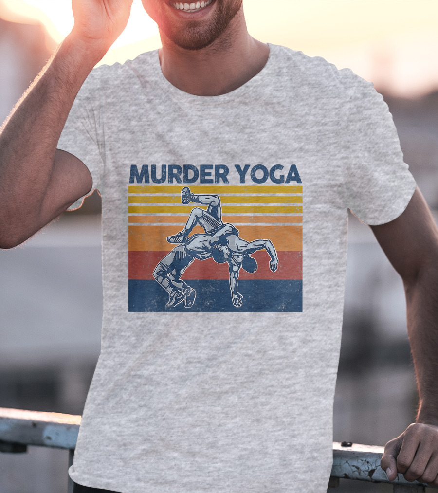Murder Yoga Funny Vintage Brazilian Jiu Jitsu Wrestling T-Shirt