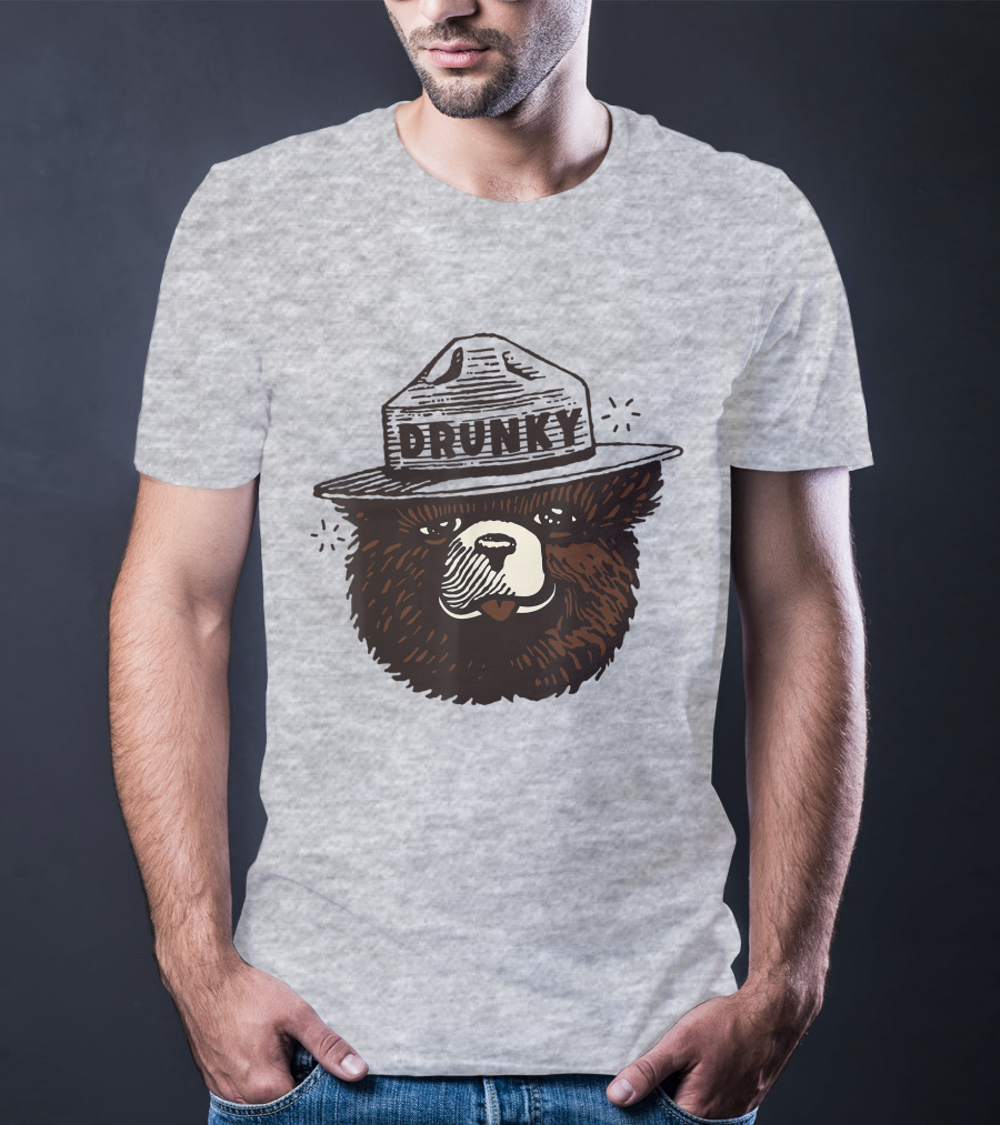 Drunky The Bear With Hat T-Shirt