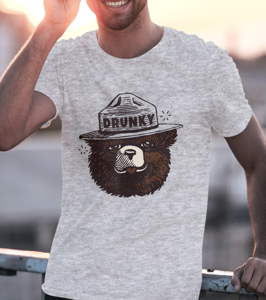 Drunky The Bear With Hat T-Shirt