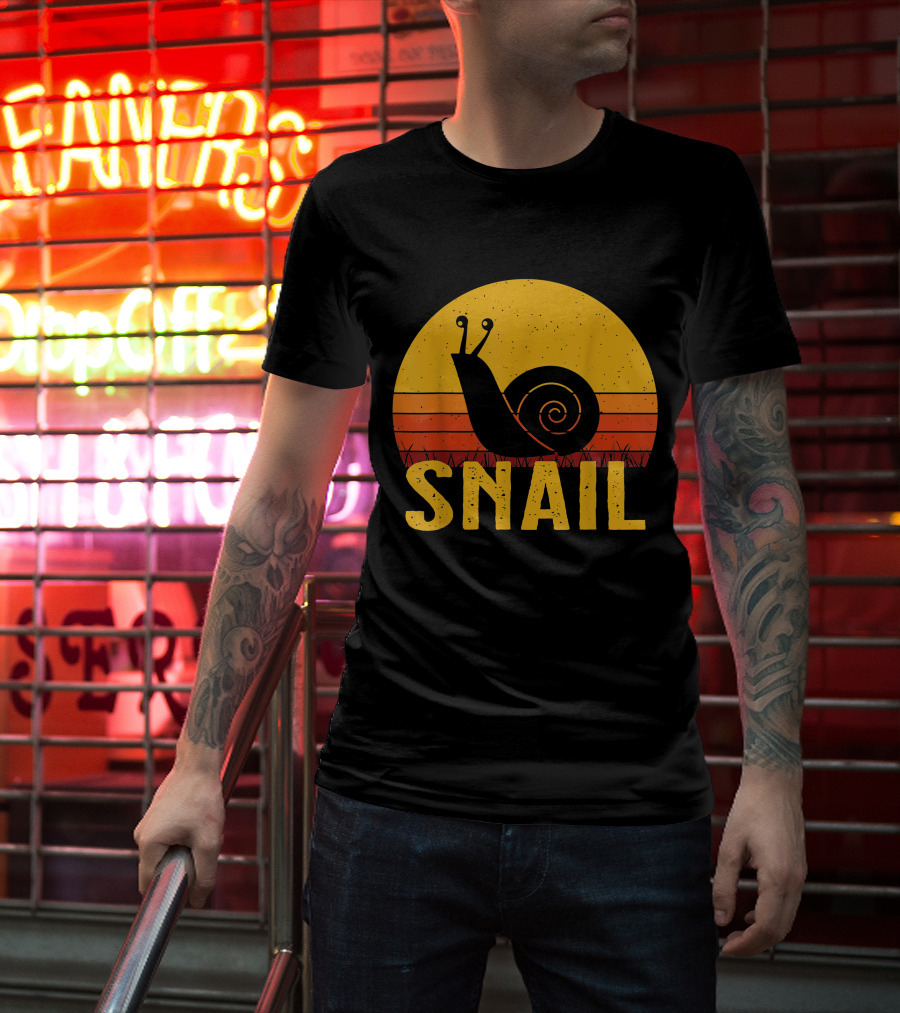 Snail Retro Sunset T-Shirt