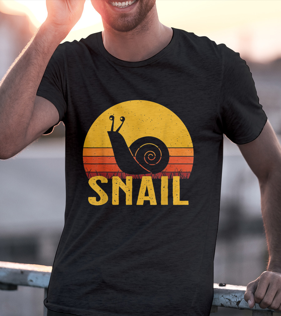Snail Retro Sunset T-Shirt