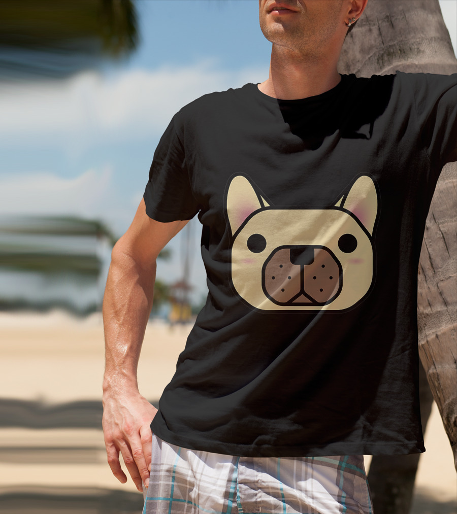 French Bulldog And Friends Cute Cartoon Face T-Shirt