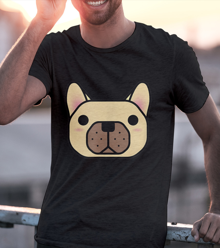 French Bulldog And Friends Cute Cartoon Face T-Shirt