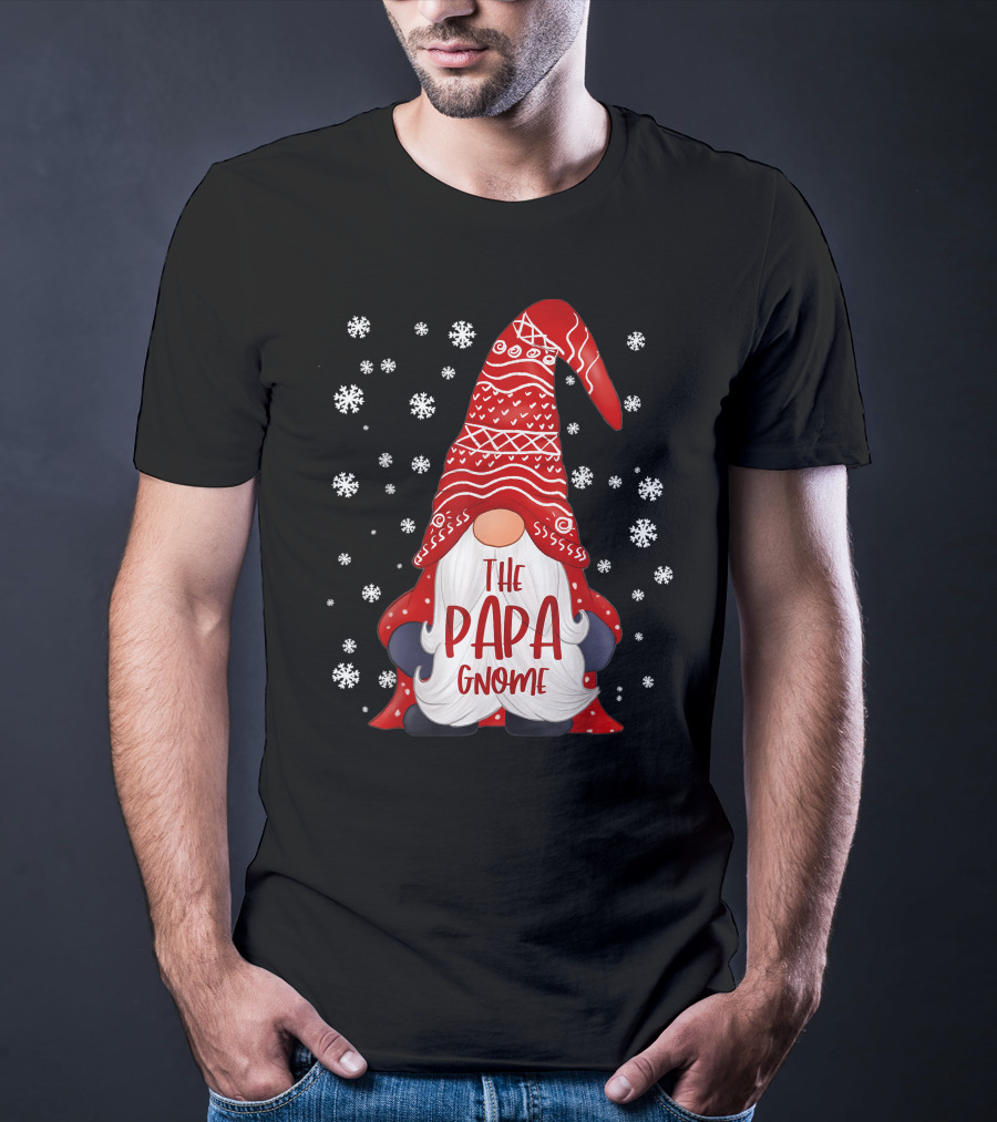 The Papa Gnome Snowflakes Funny Family T-Shirt
