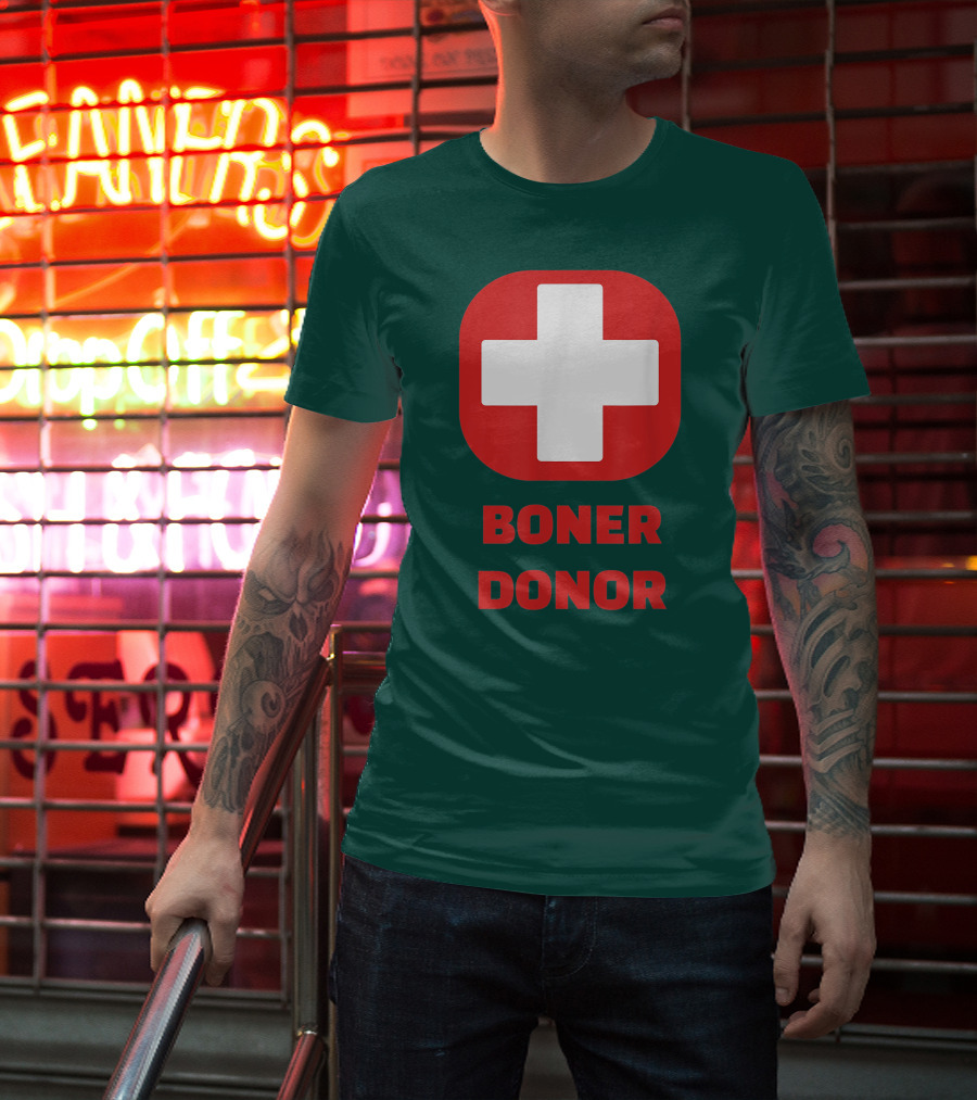 Boner Donor Funny Red Cross T-Shirt