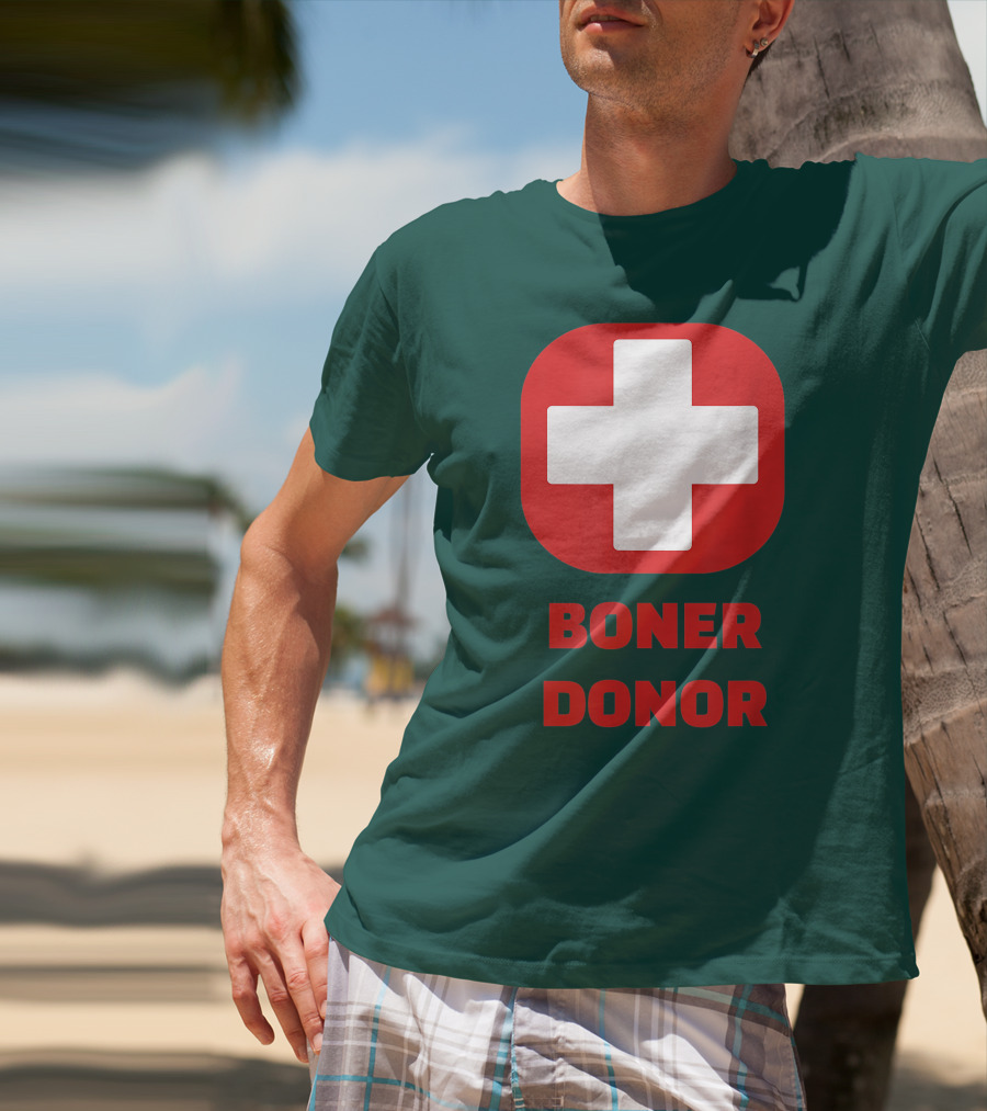 Boner Donor Funny Red Cross T-Shirt