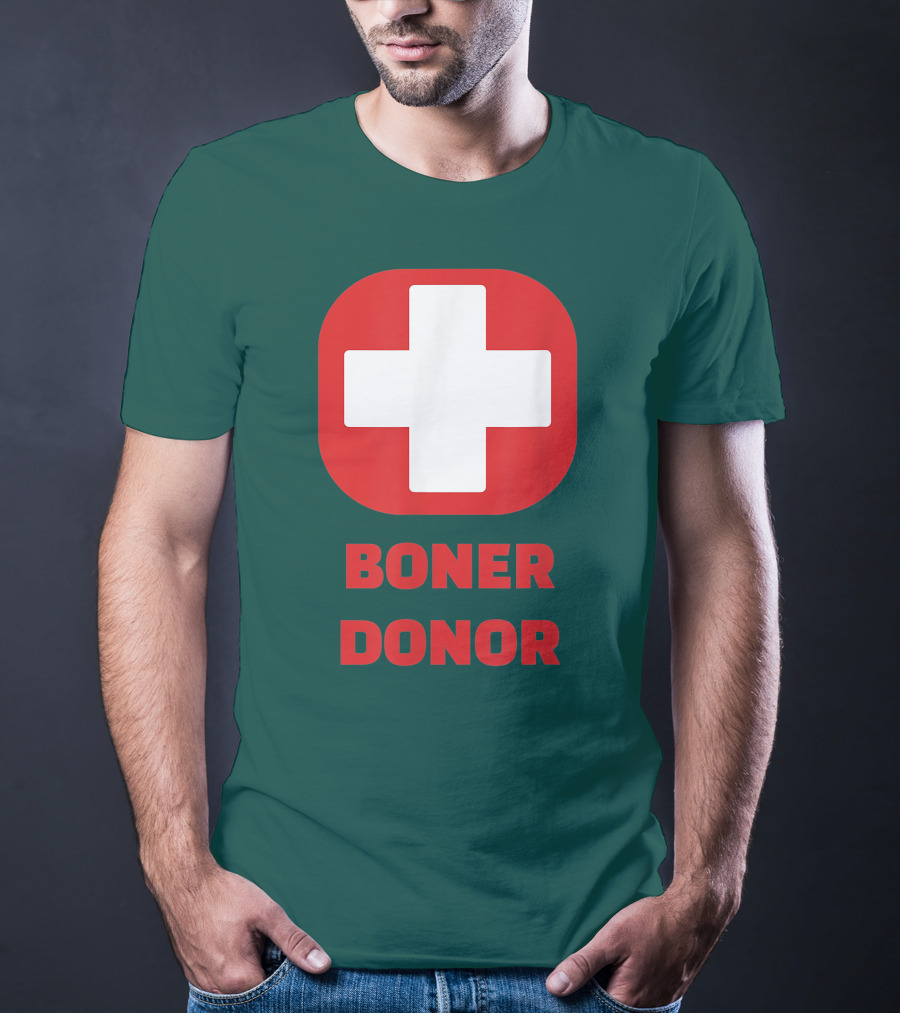 Boner Donor Funny Red Cross T-Shirt