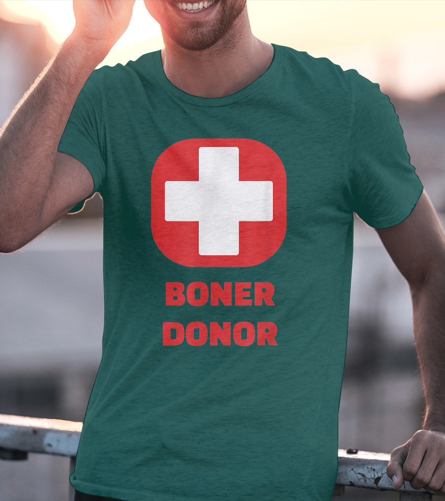 Boner Donor Funny Red Cross T-Shirt