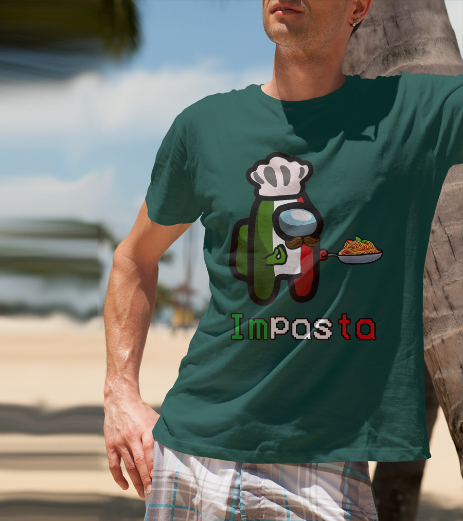 Impostor Pasta Impasta Among Us Chef Italian Tricolor Spaghetti T-Shirt