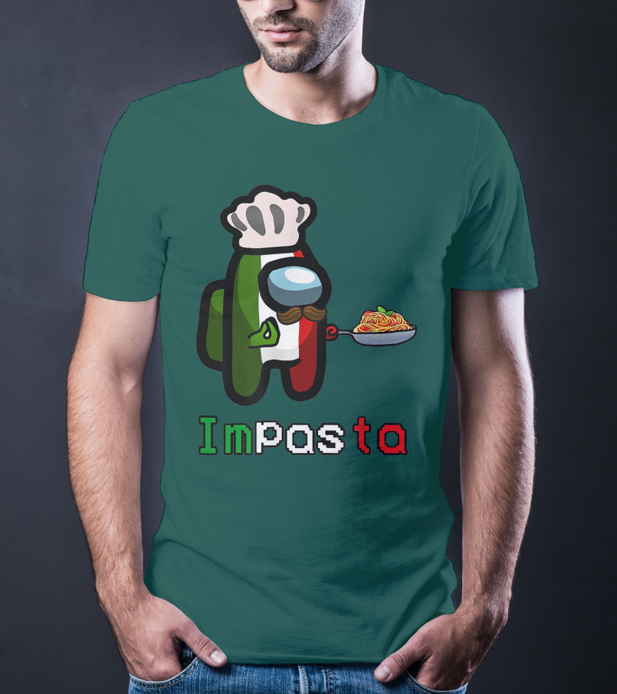 Impostor Pasta Impasta Among Us Chef Italian Tricolor Spaghetti T-Shirt
