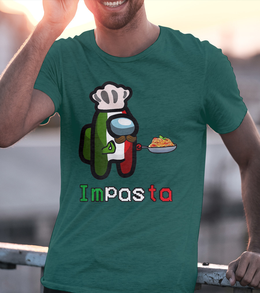Impostor Pasta Impasta Among Us Chef Italian Tricolor Spaghetti T-Shirt