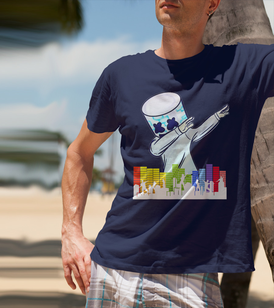All I Want For Christmas Is Marshmallow DJ Dance Love Mello Dabbing Music Equalizer T-Shirt