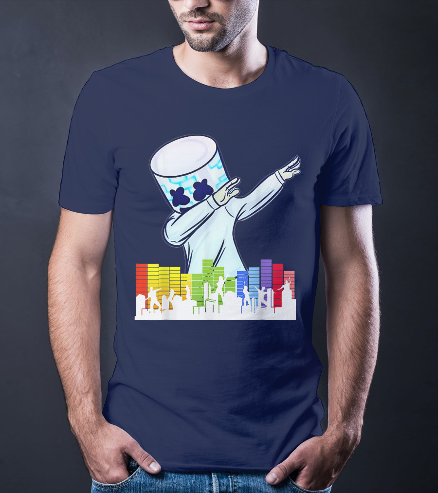 All I Want For Christmas Is Marshmallow DJ Dance Love Mello Dabbing Music Equalizer T-Shirt