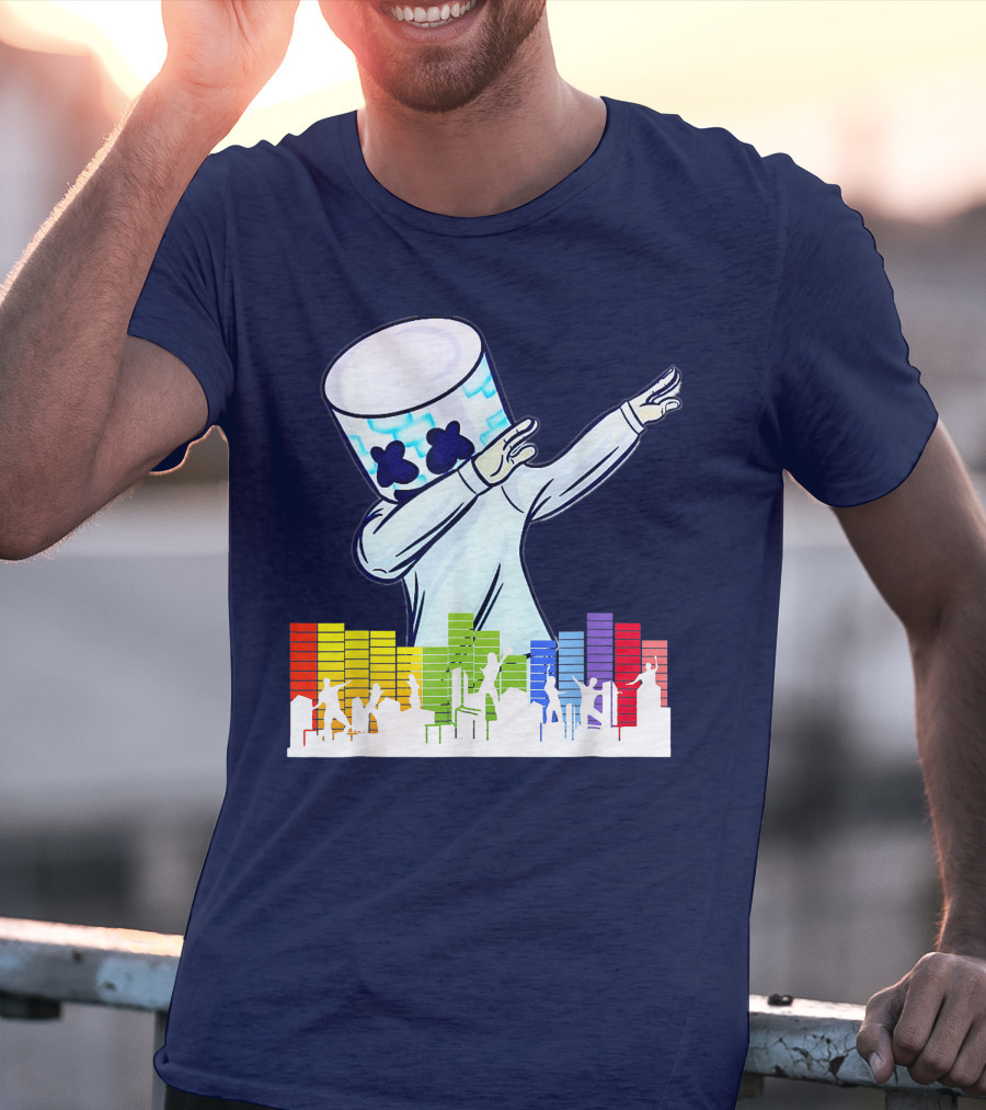 All I Want For Christmas Is Marshmallow DJ Dance Love Mello Dabbing Music Equalizer T-Shirt