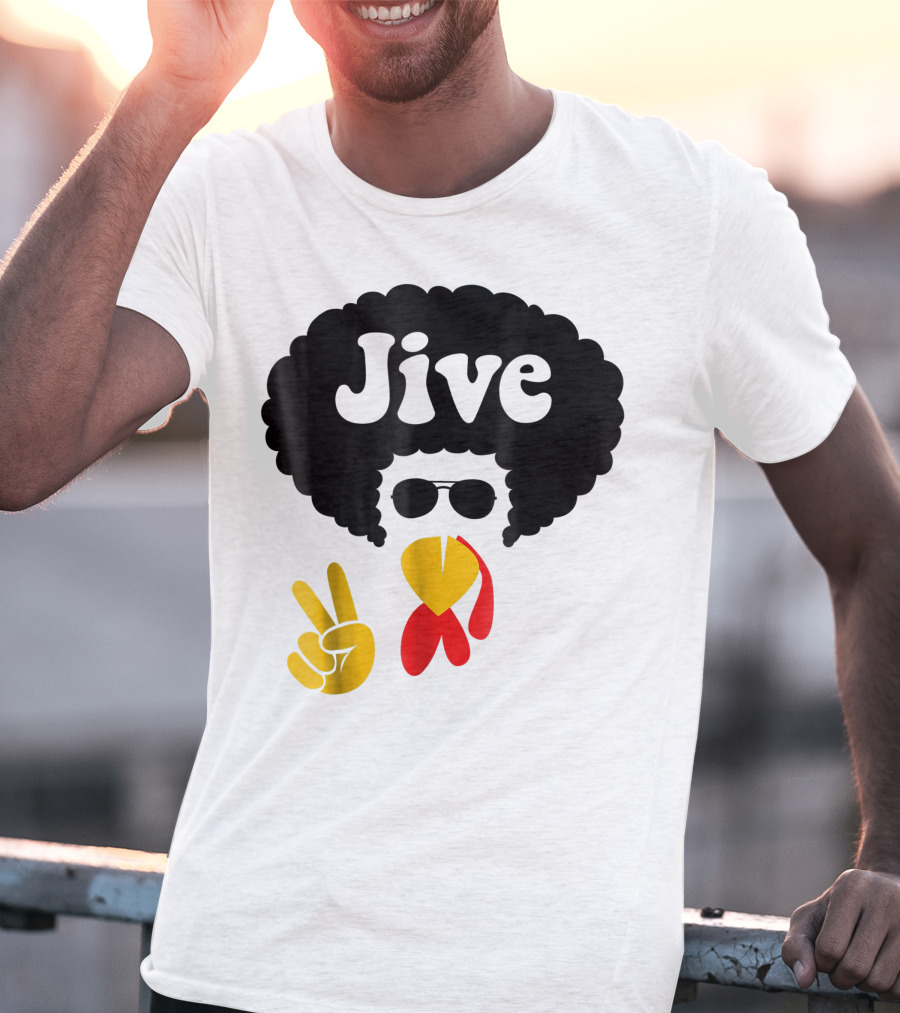 Jive Turkey Face Peace Sign T-Shirt