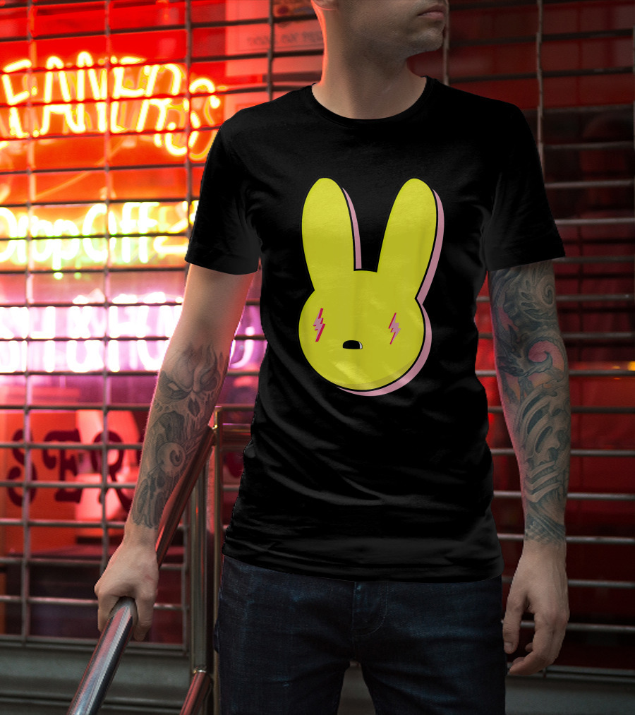 Funny Yellow Rabbit With Lightning Eyes T-Shirt