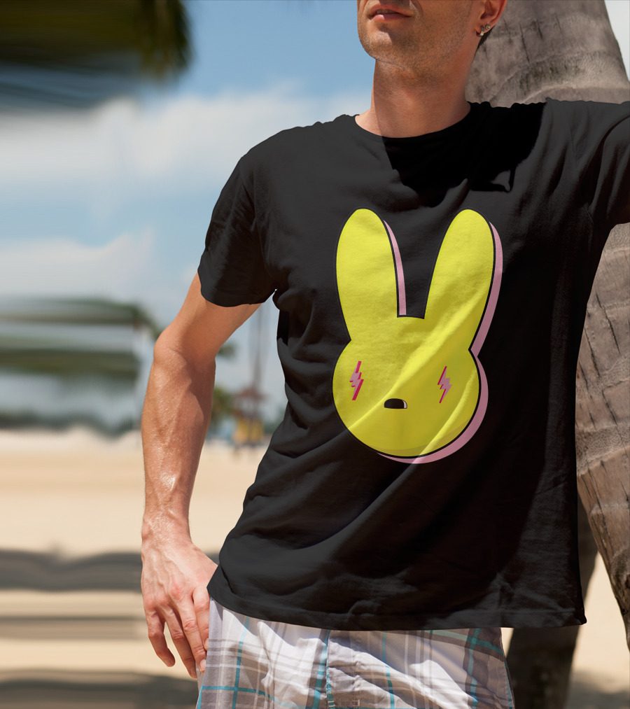 Funny Yellow Rabbit With Lightning Eyes T-Shirt