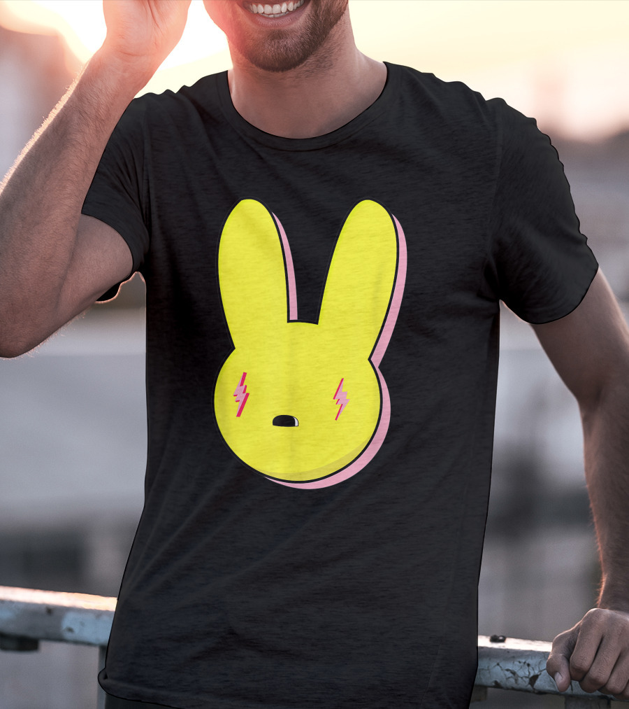 Funny Yellow Rabbit With Lightning Eyes T-Shirt