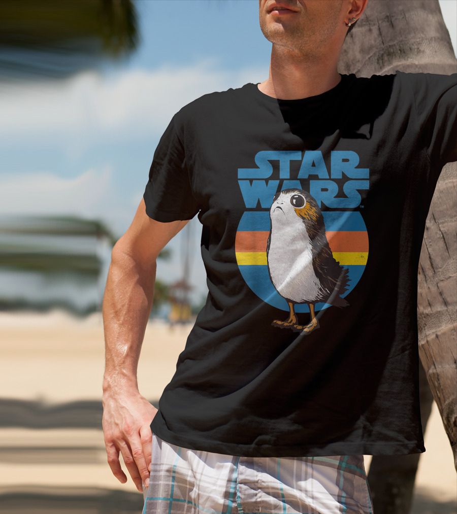 Star Wars Porg Retro Stripes T-Shirt