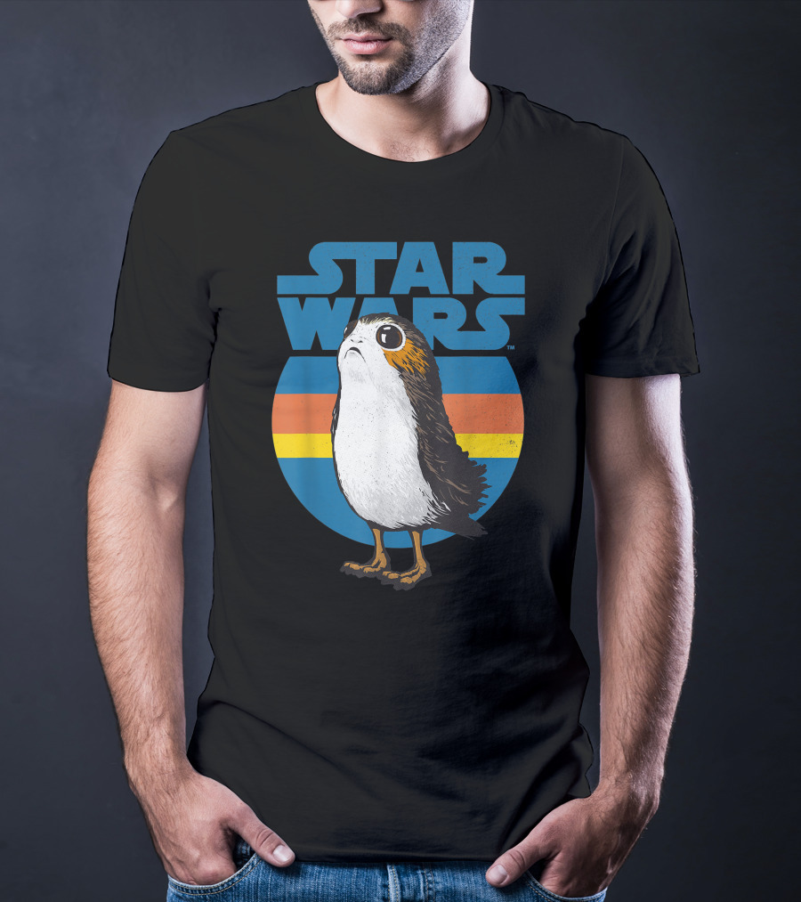 Star Wars Porg Retro Stripes T-Shirt