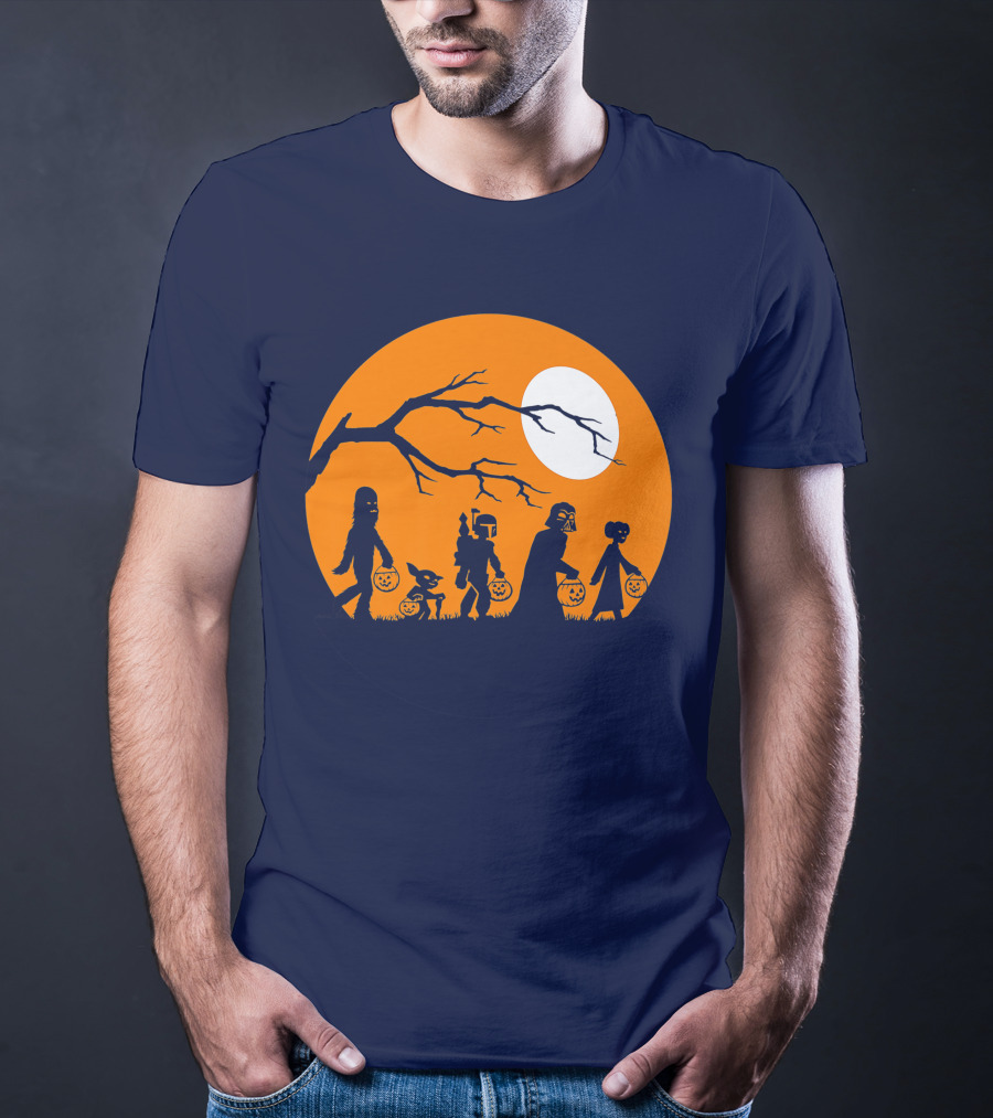 Star Wars Halloween Characters Trick Or Treat Moon T-Shirt