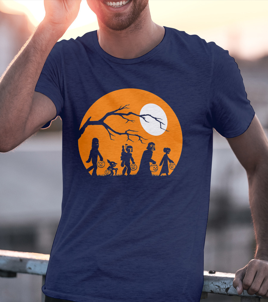 Star Wars Halloween Characters Trick Or Treat Moon T-Shirt