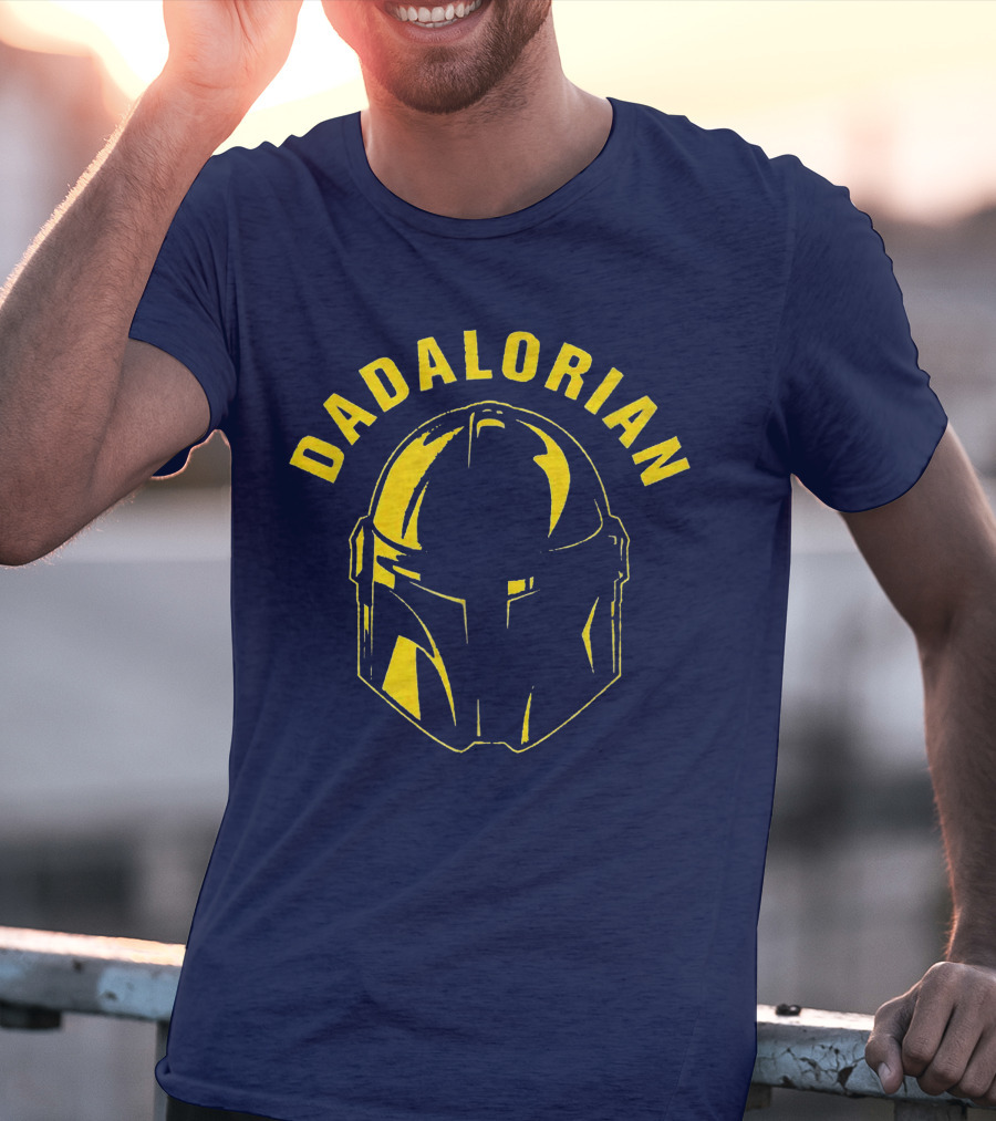 Dadalorian Star Wars Mandalorian Helmet Design For Dads T-Shirt
