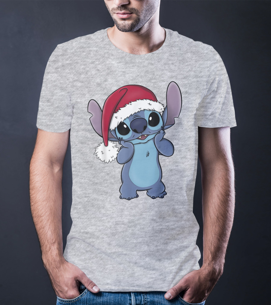 Lilo And Stitch Disney Christmas Santa Hat Stitch T-Shirt