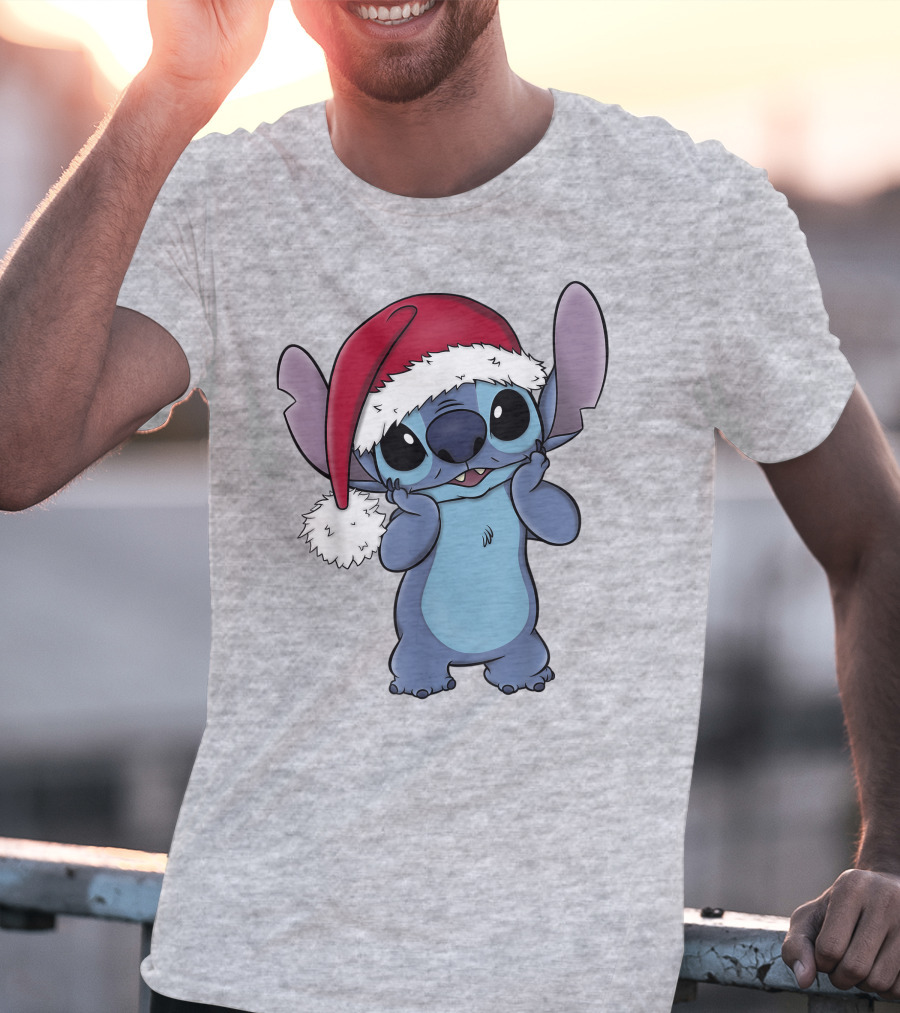 Lilo And Stitch Disney Christmas Santa Hat Stitch T-Shirt