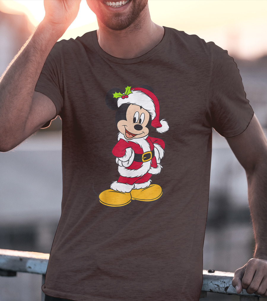 Disney Santa Mickey Mouse Holiday T-Shirt