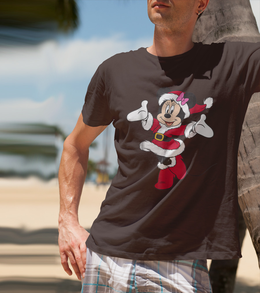 Disney Holiday Santa Minnie Mouse Christmas T-Shirt