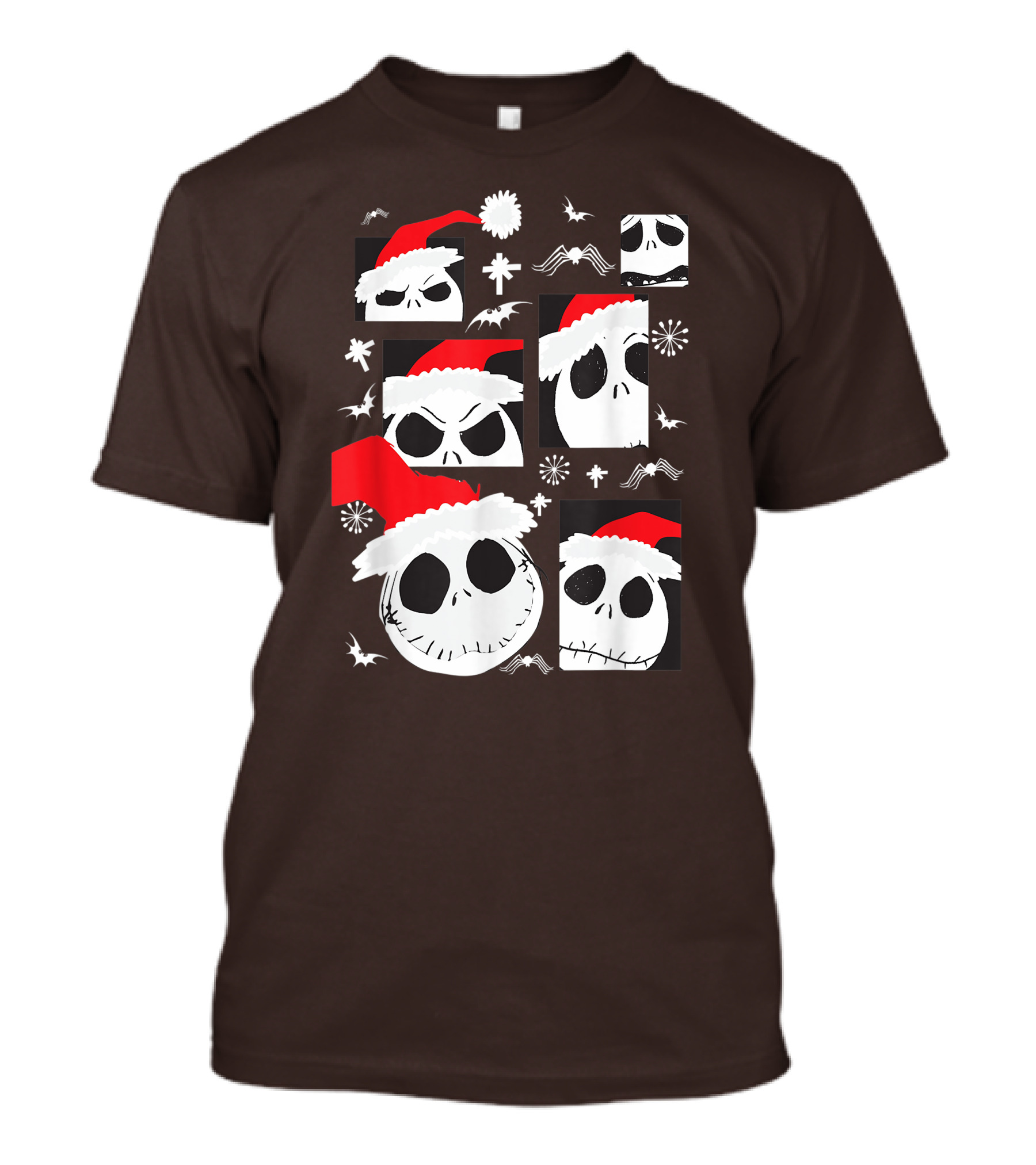 Nightmare Before Christmas Jack Skellington Faces Santa Hat Disney T-Shirt