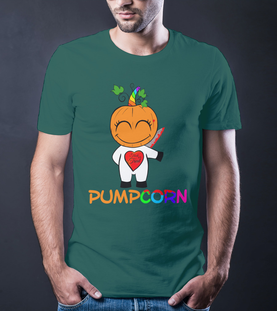 Pumpcorn Trick Or Treat Pumpkin Unicorn T-Shirt