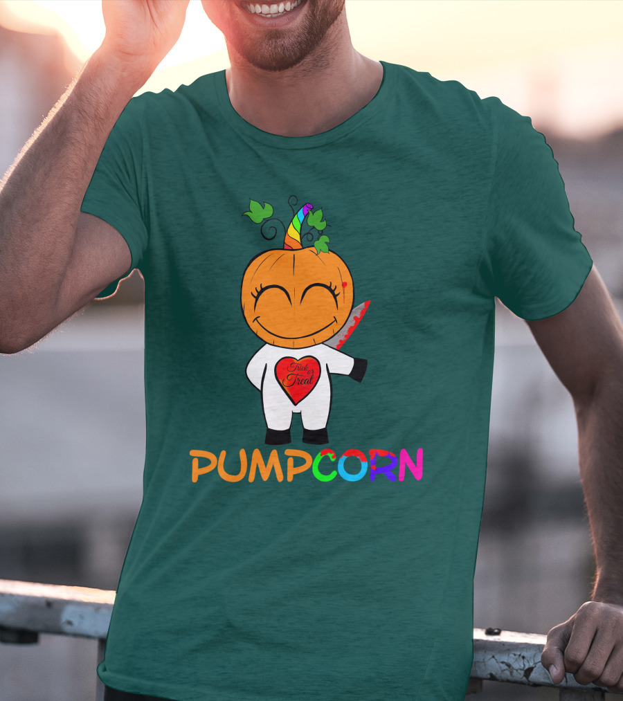 Pumpcorn Trick Or Treat Pumpkin Unicorn T-Shirt