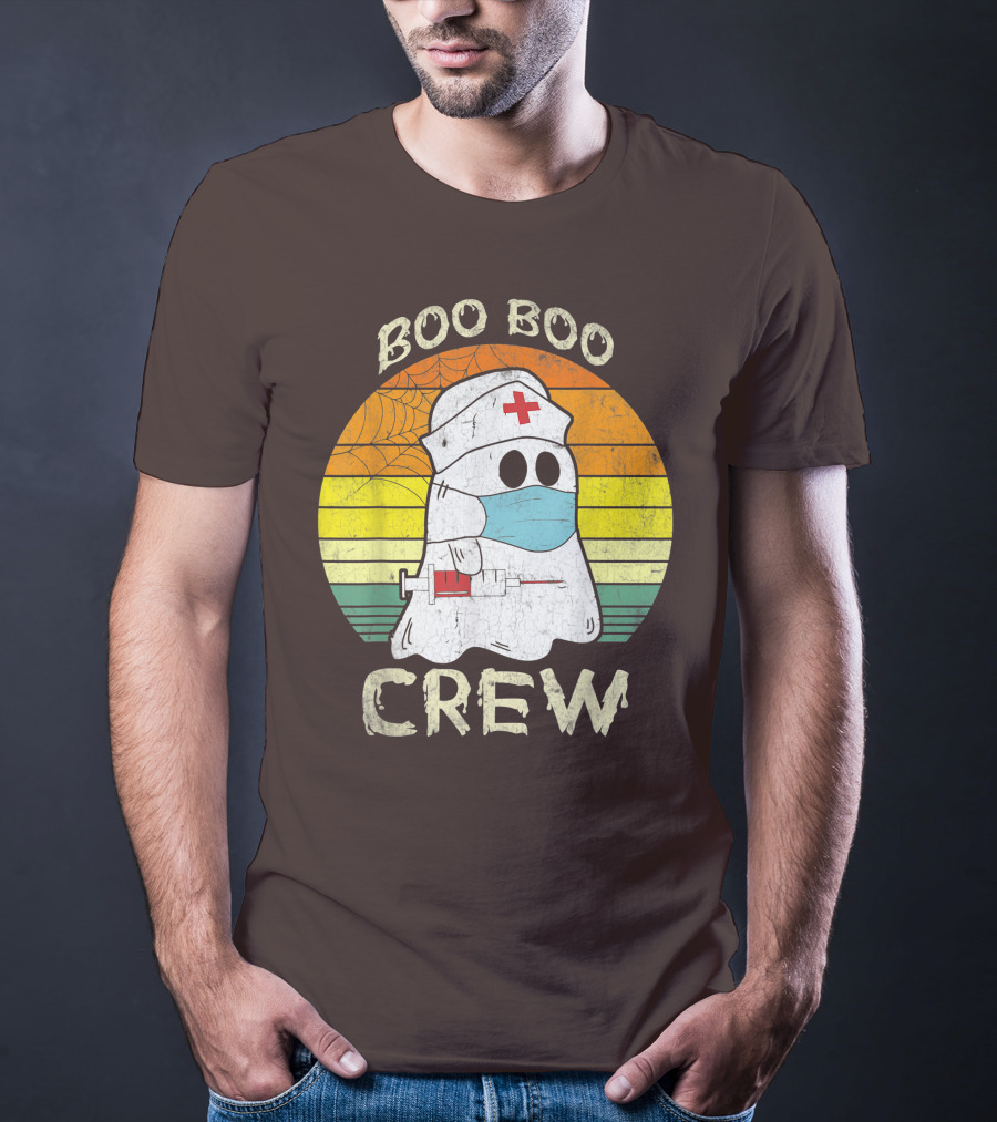 Boo Boo Crew Ghost Nurse With Mask And Syringe T-Shirt