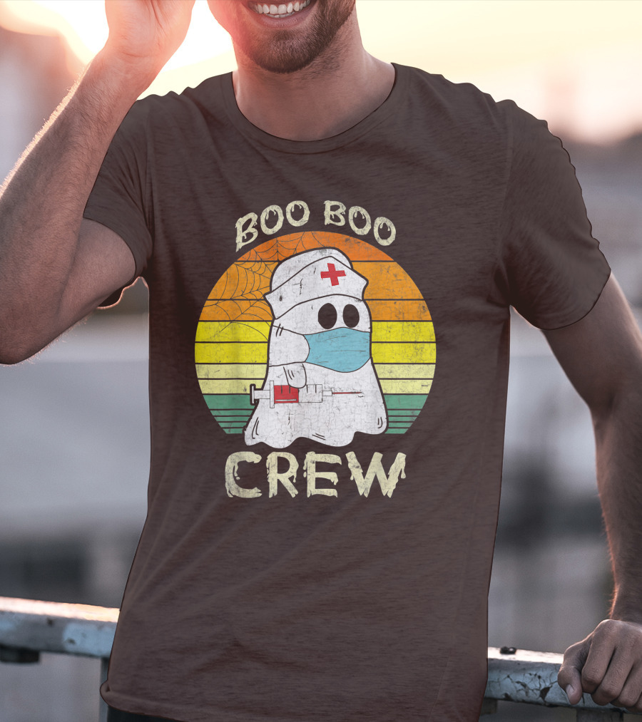 Boo Boo Crew Ghost Nurse With Mask And Syringe T-Shirt