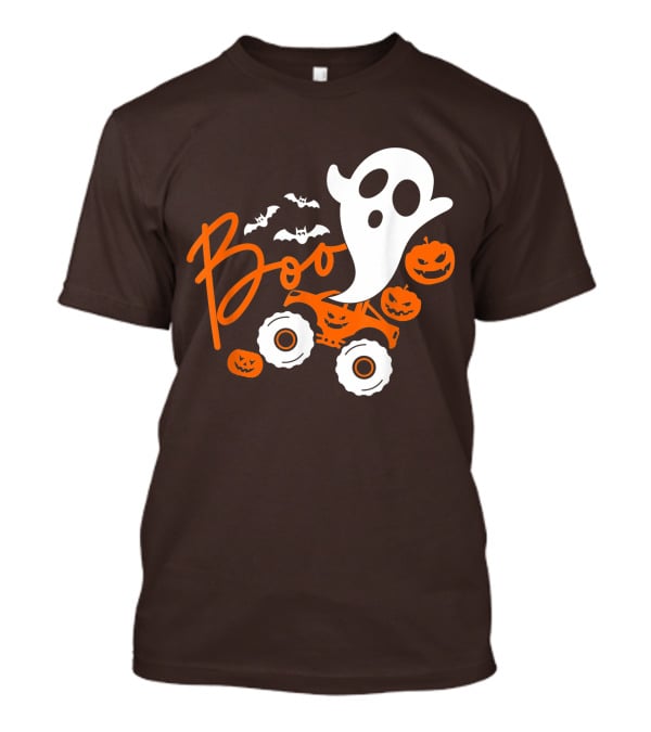 Boo Ghost Monster Truck Halloween Pumpkin Bats T-Shirt