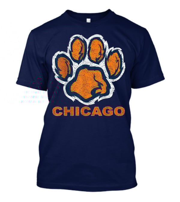 Chicago Bear Paw Orange Vintage Football T-Shirt
