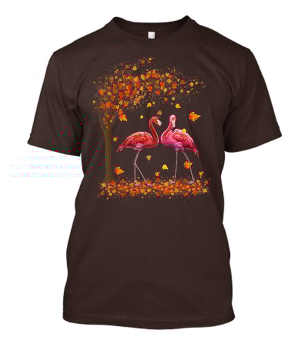 It's Fall Y'all Flamingo Autumn Leaves And Pink Flamingos T-Shirt