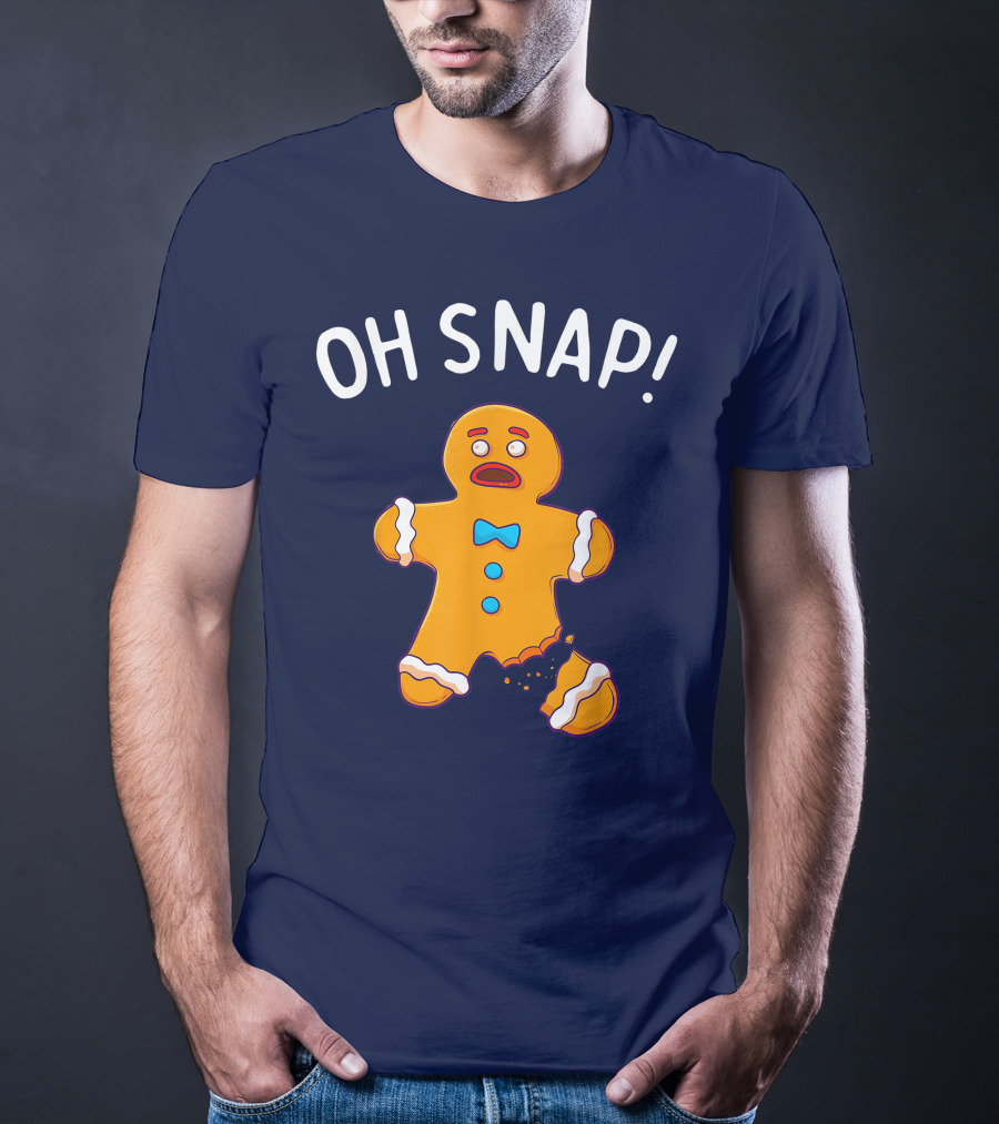 Gingerbread Man Oh Snap Funny Christmas Cookie Baking T-Shirt