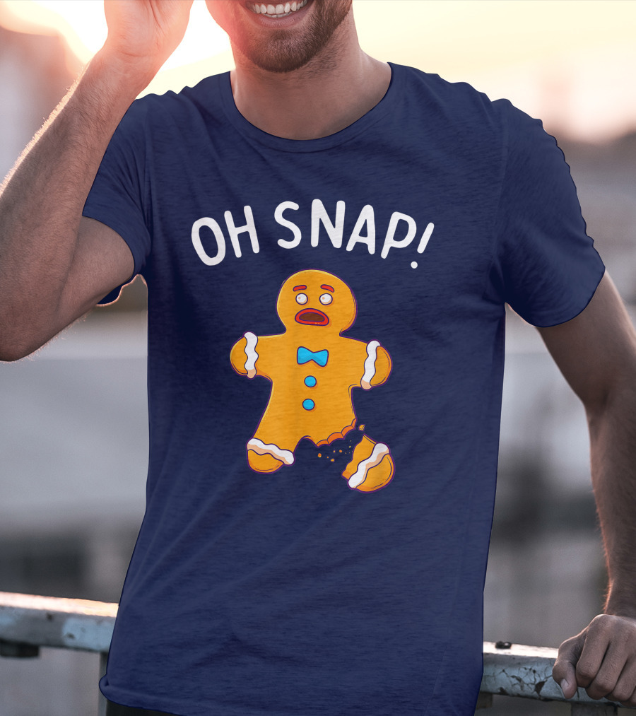 Gingerbread Man Oh Snap Funny Christmas Cookie Baking T-Shirt