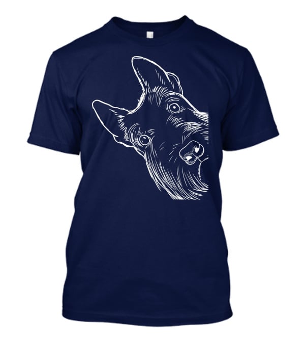 Funny Scottish Terrier Scottie Dog Peeking T-Shirt