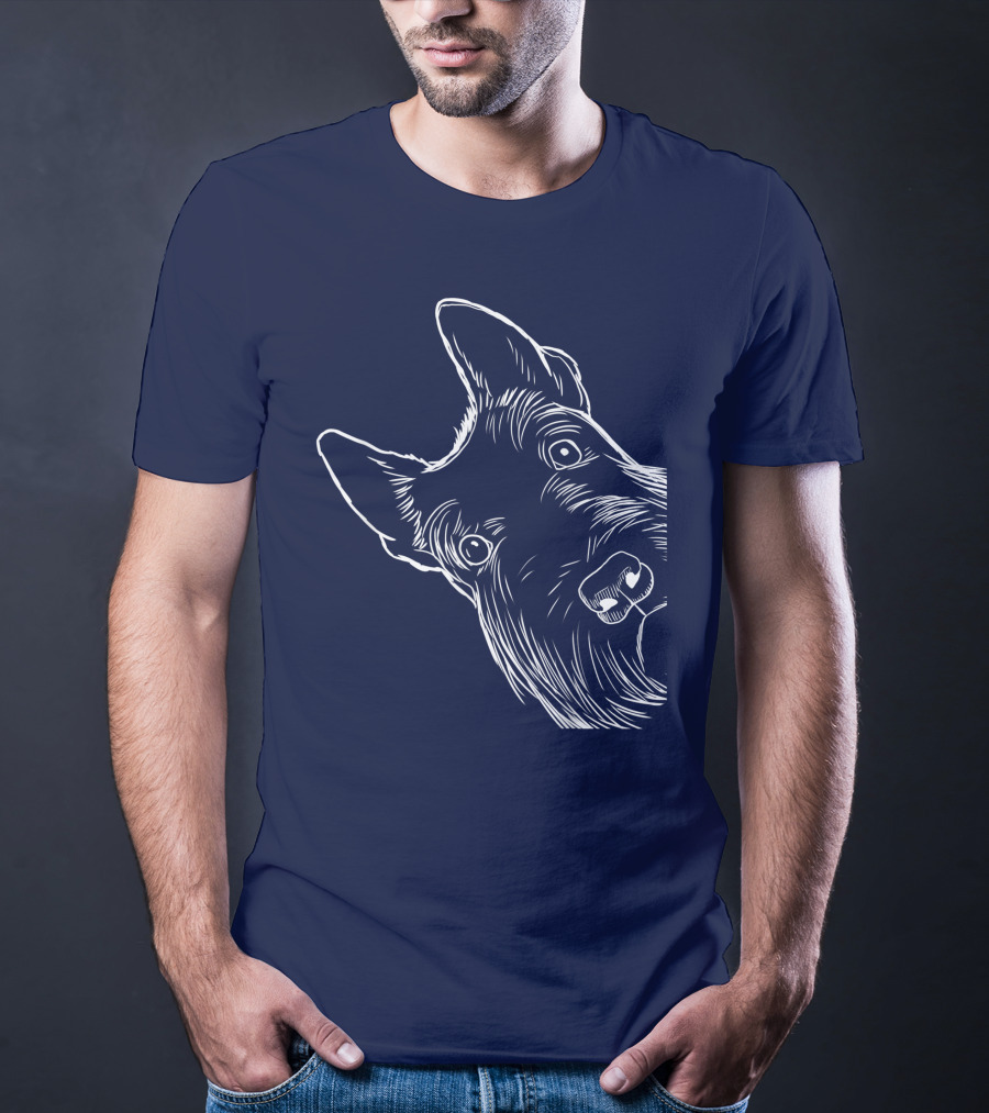 Funny Scottish Terrier Scottie Dog Peeking T-Shirt