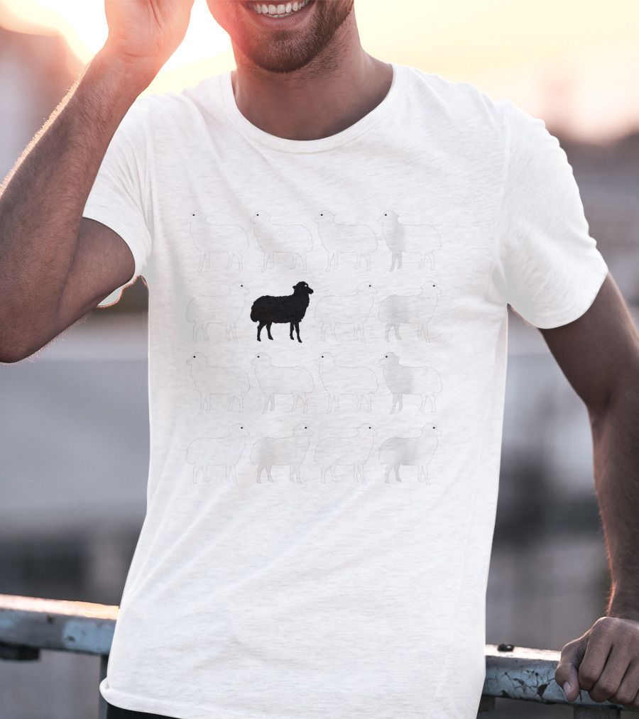 Holiday Black Sheep Amidst White Sheep Holiday Memorabilia T-Shirt