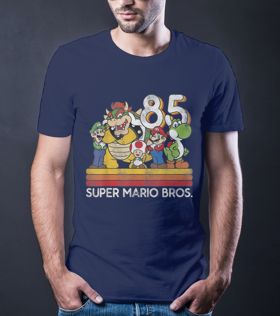 Super Mario Bros. 85 Retro Character Line Up T-Shirt
