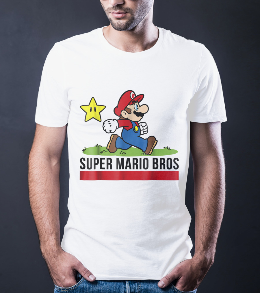 Super Mario Bros Star Walking Fun Iconic T-Shirt