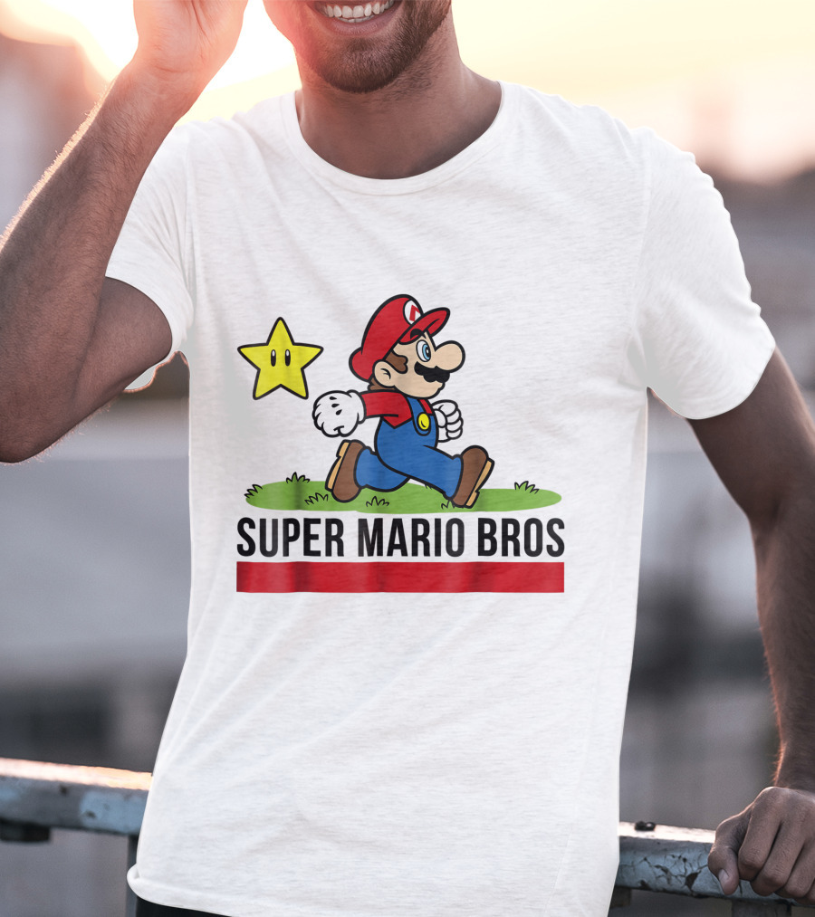 Super Mario Bros Star Walking Fun Iconic T-Shirt