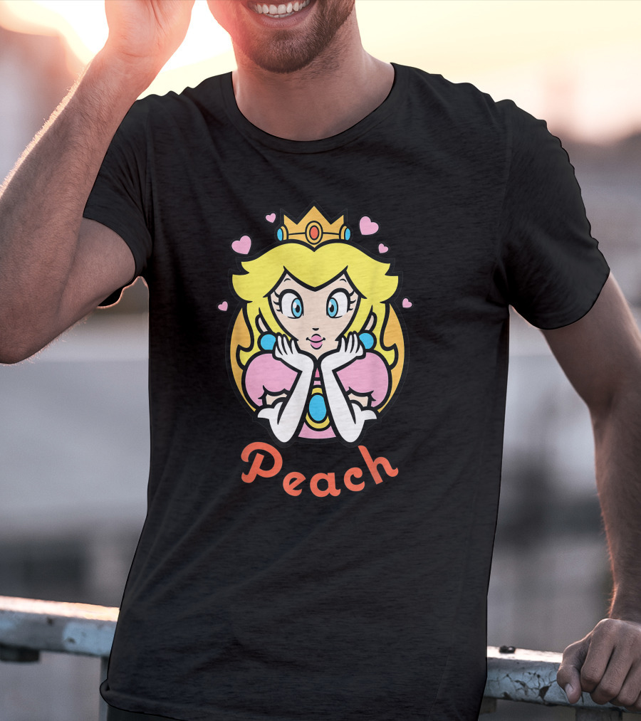 Super Mario Princess Peach With Hearts T-Shirt
