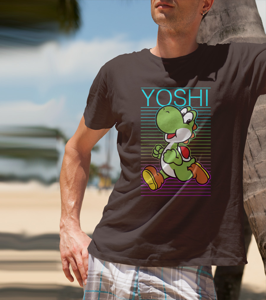 Yoshi Retro Gradient Fade Super Mario T-Shirt
